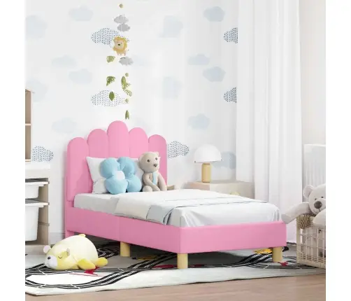 Kuni 3-Aastase Voodi Raam Koos Peatoega Peaga Roosa 70 X 140 Cm