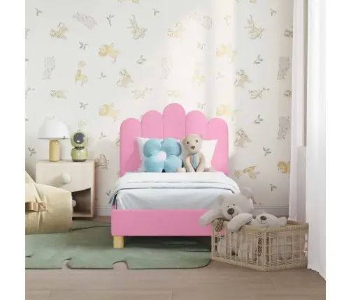 Kuni 3-Aastase Voodi Raam Koos Peatoega Peaga Roosa 70 X 140 Cm