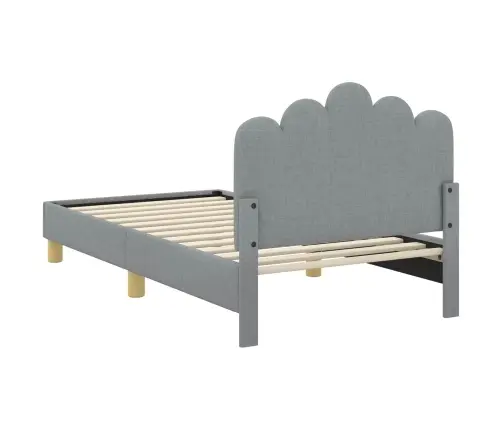 Bērnu Gultas Rāmis Ar Galvgali Gaiši Pelēks 80 X 160 Cm Audums Vidaxl