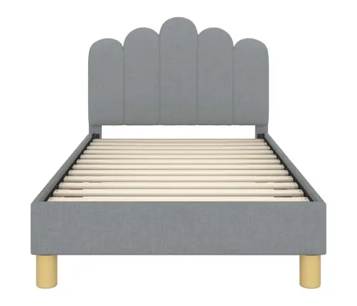 Bērnu Gultas Rāmis Ar Galvgali Gaiši Pelēks 80 X 160 Cm Audums Vidaxl