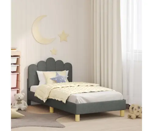 Vaikiška Lovos Konstrukcija Su Galvūgaliu Tamsiai Pilka