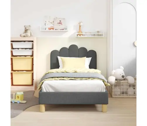 Vaikiška Lovos Konstrukcija Su Galvūgaliu Tamsiai Pilka