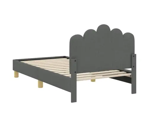 Vaikiška Lovos Konstrukcija Su Galvūgaliu Tamsiai Pilka