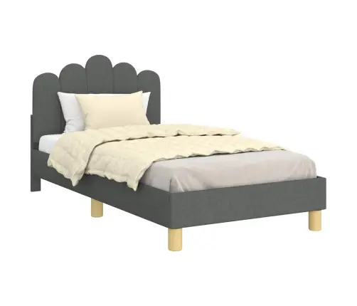 Vaikiška Lovos Konstrukcija Su Galvūgaliu Tamsiai Pilka