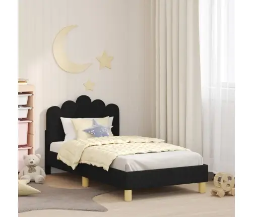 Vaikiška Lovos Konstrukcija Su Galvūgaliu Juoda 80 X 160 Cm
