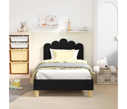 Vaikiška Lovos Konstrukcija Su Galvūgaliu Juoda 80 X 160 Cm