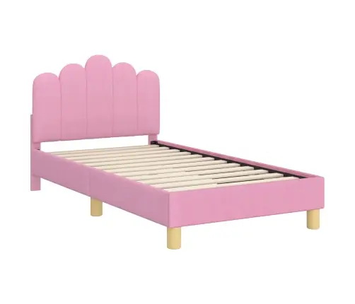 Laste Voodiraam Peatoega Peaga Roosa 80 X 160 Cm Kangas