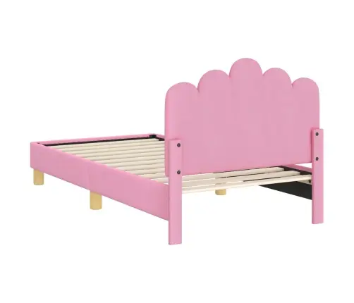 Laste Voodiraam Peatoega Peaga Roosa 80 X 160 Cm Kangas