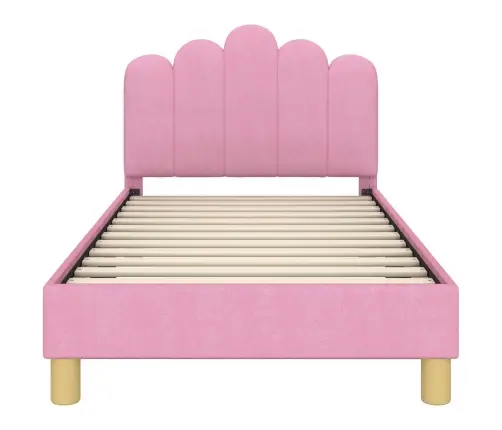 Laste Voodiraam Peatoega Peaga Roosa 80 X 160 Cm Kangas