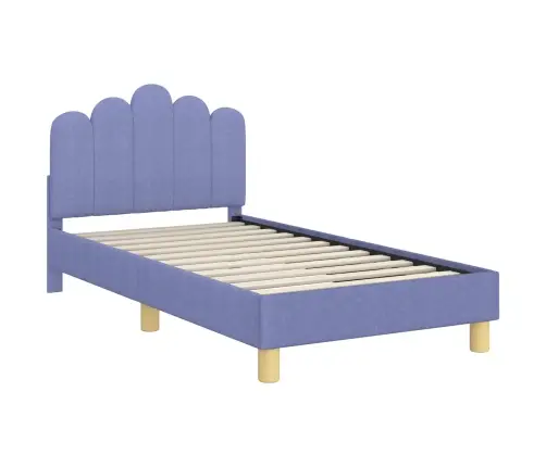 Bērnu Gultas Rāmis Ar Galvgali Džinsu Zils 80 X 160 Cm Audums Vidaxl