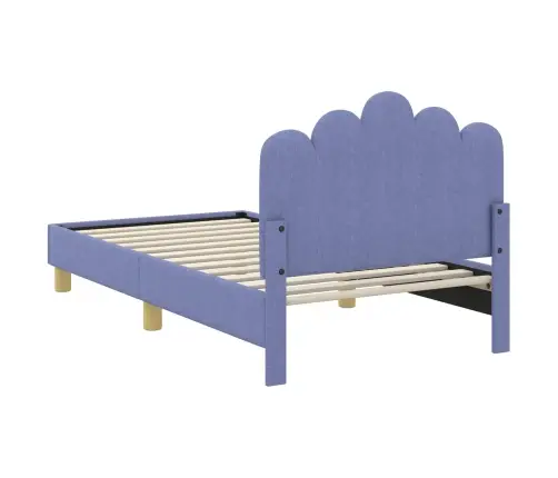 Bērnu Gultas Rāmis Ar Galvgali Džinsu Zils 80 X 160 Cm Audums Vidaxl