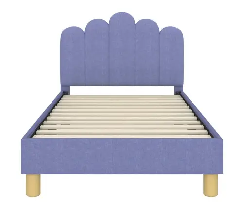 Bērnu Gultas Rāmis Ar Galvgali Džinsu Zils 80 X 160 Cm Audums Vidaxl