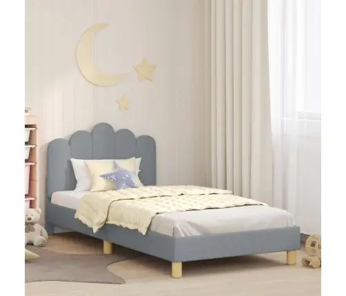 Bērnu Gultas Rāmis Ar Galvgali Gaiši Pelēks 80 X 200 Cm Audums Vidaxl