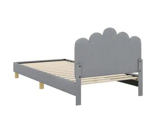 Bērnu Gultas Rāmis Ar Galvgali Gaiši Pelēks 80 X 200 Cm Audums Vidaxl