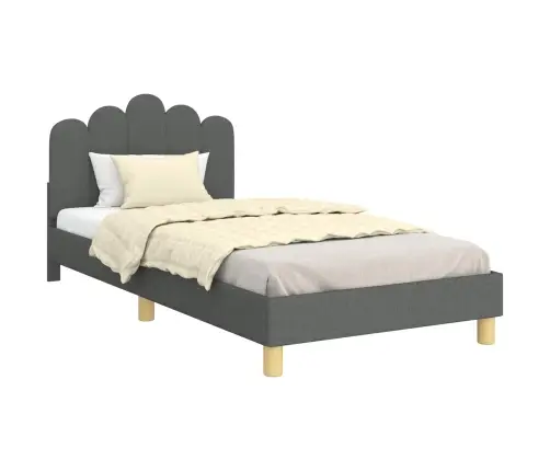 Bērnu Gultas Rāmis Ar Galvgali Tumši Pelēks 80 X 200 Cm Audums Vidaxl