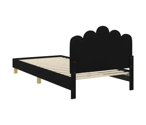 Bērnu Gultas Rāmis Ar Galvgali Melna 80 X 200 Cm Audums Vidaxl