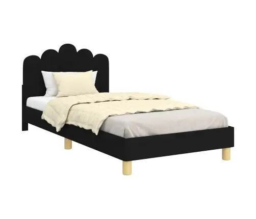 Bērnu Gultas Rāmis Ar Galvgali Melna 80 X 200 Cm Audums Vidaxl