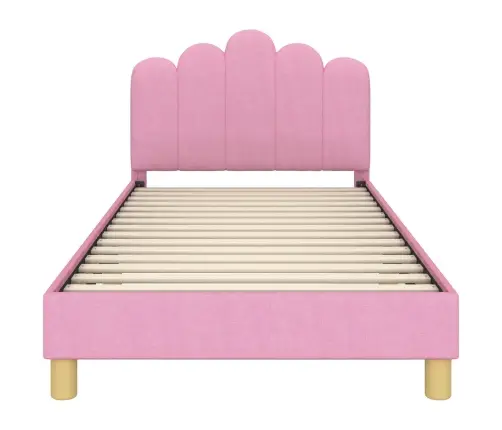 Laste Voodiraam Peatoega Peaga Roosa 80 X 200 Cm Kangas