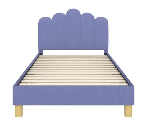 Bērnu Gultas Rāmis Ar Galvgali Džinsu Zils 80 X 200 Cm Audums Vidaxl