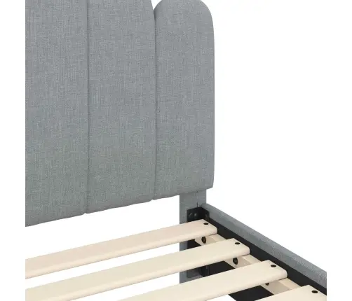 Vaikiška Lovos Konstrukcija Su Galvūgaliu Šviesiai Pilka