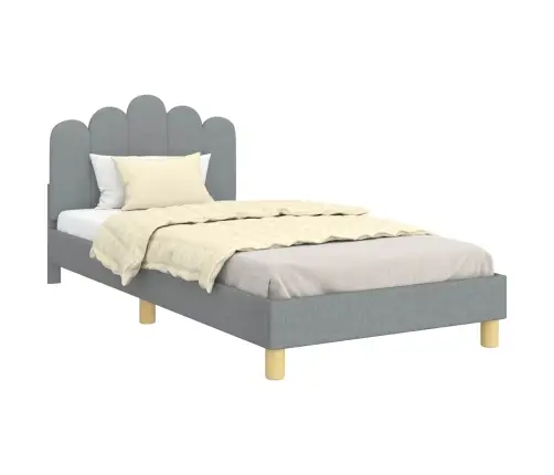 Laste Voodiraam Peatoega Peaga Helehall 90 X 200 Cm Kangas