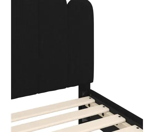 Laste Voodiraam Peatoega Peaga Must 90 X 200 Cm Kangas