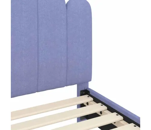 Bērnu Gultas Rāmis Ar Galvgali Džinsu Zils 90 X 200 Cm Audums Vidaxl