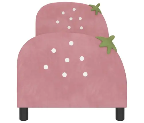 Bērnu Gultas Rāmis Ar Galvgali Rozā 70 X 140 Cm Samts Vidaxl