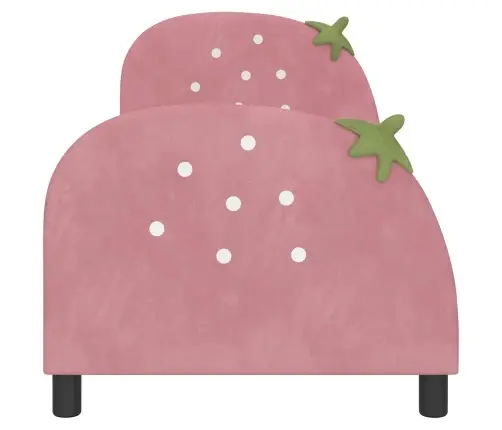 Laste Voodiraam Peatoega Peaga Roosa 80 X 160 Cm Samet