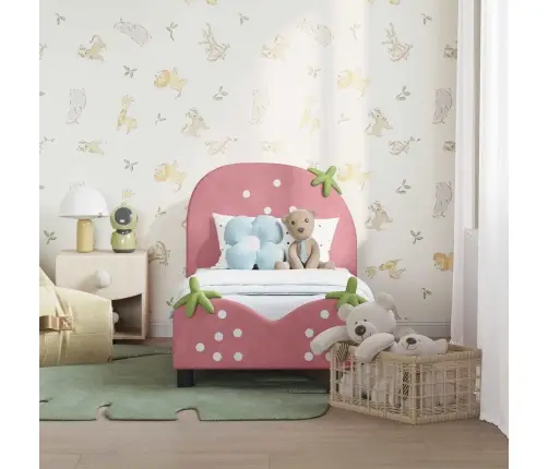 Vaikiška Lovo Rėmas Su Galvūgaliu Rožinė 70 X 140 Cm Aksomas