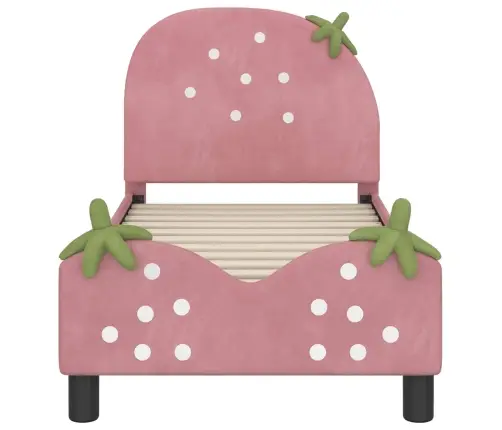 Vaikiška Lovo Rėmas Su Galvūgaliu Rožinė 70 X 140 Cm Aksomas