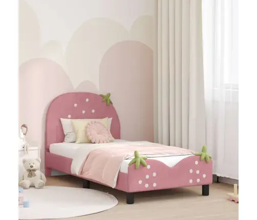 Vaikiška Lovos Konstrukcija Su Galvūgaliu Rožinė 80 X 160 Cm