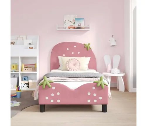 Vaikiška Lovos Konstrukcija Su Galvūgaliu Rožinė 80 X 160 Cm