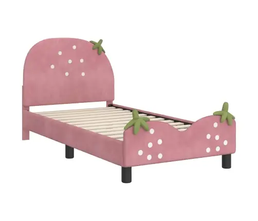 Vaikiška Lovos Konstrukcija Su Galvūgaliu Rožinė 80 X 160 Cm