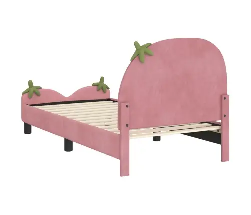 Vaikiška Lovos Konstrukcija Su Galvūgaliu Rožinė 80 X 160 Cm