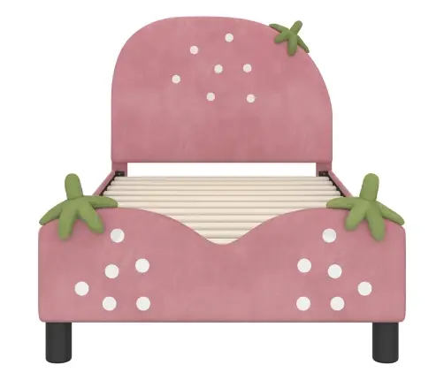Vaikiška Lovos Konstrukcija Su Galvūgaliu Rožinė 80 X 160 Cm