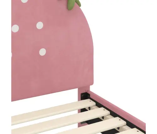 Bērnu Gultas Rāmis Ar Galvgali Rozā 80 X 200 Cm Samts Vidaxl