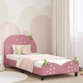 Bērnu Gultas Rāmis Ar Galvgali Rozā 80 X 200 Cm Samts Vidaxl Bērnu Gultas Rāmis Ar Galvgali Rozā 80 X 200 Cm Samts Vidaxl