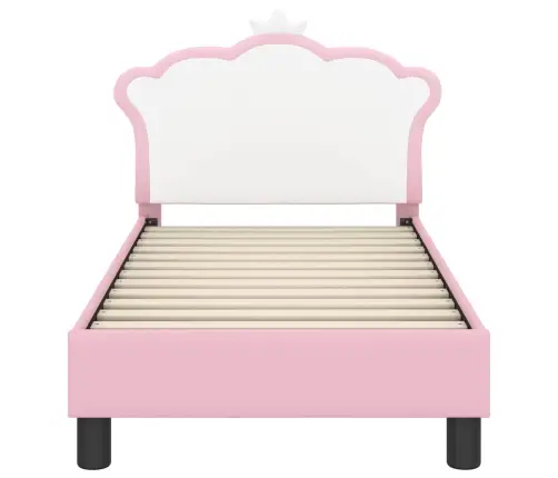 Bērnu Gultas Rāmis Ar Galvgali Rozā 70 X 140 Cm Pu Vidaxl