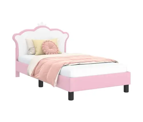 Vaikiška Lovos Konstrukcija Su Galvūgaliu Rožinė 80 X 160 Cm Pu