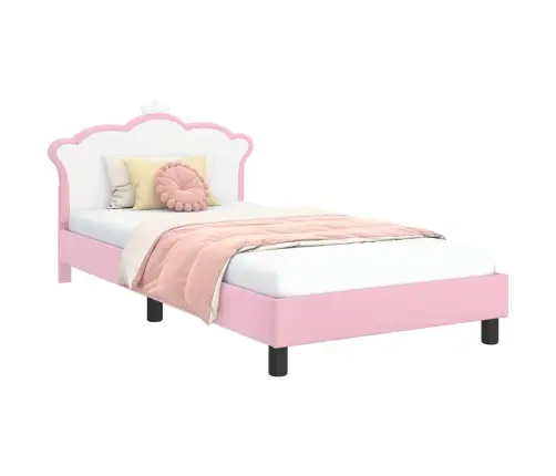 Bērnu Gultas Rāmis Ar Galvgali Rozā 80 X 200 Cm Pu Vidaxl