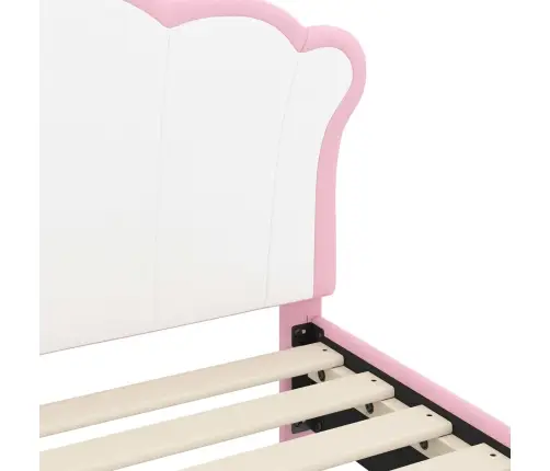 Laste Voodiraam Peatoega Peaga Roosa 90 X 190 Cm Pu