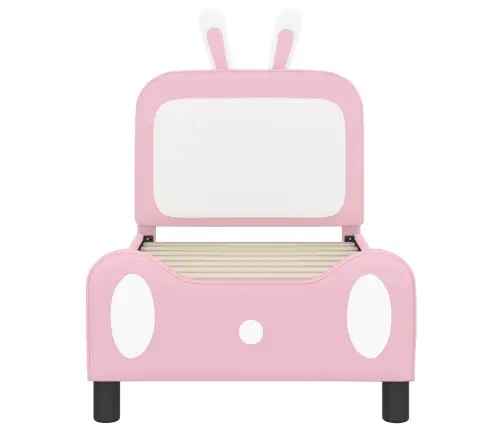 Bērnu Gultas Rāmis Ar Galvgali Rozā 70 X 140 Cm Pu Vidaxl