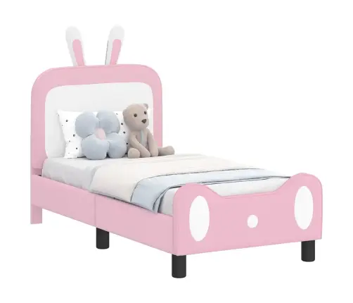 Bērnu Gultas Rāmis Ar Galvgali Rozā 70 X 140 Cm Pu Vidaxl