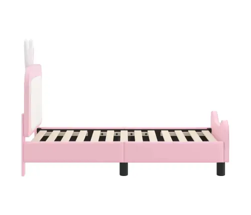 Bērnu Gultas Rāmis Ar Galvgali Rozā 70 X 140 Cm Pu Vidaxl