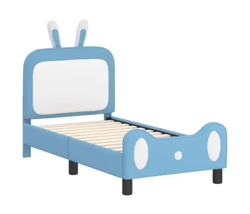 Bērnu Gultas Rāmis Ar Galvgali Zila 70 X 140 Cm Pu Vidaxl