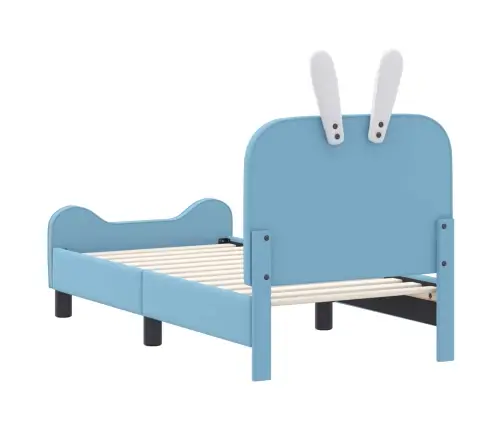 Bērnu Gultas Rāmis Ar Galvgali Zila 70 X 140 Cm Pu Vidaxl