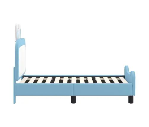 Bērnu Gultas Rāmis Ar Galvgali Zila 70 X 140 Cm Pu Vidaxl