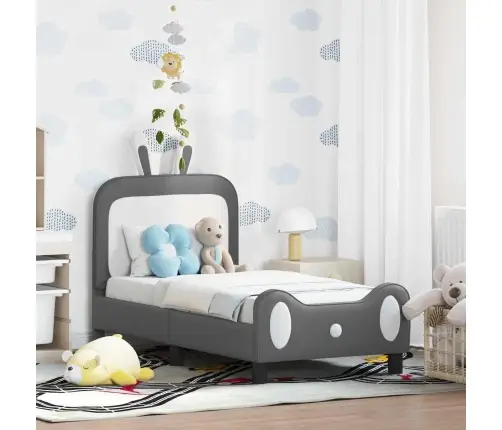 Bērnu Gultas Rāmis Ar Galvgali Gaiši Pelēks 70 X 140 Cm Pu Vidaxl