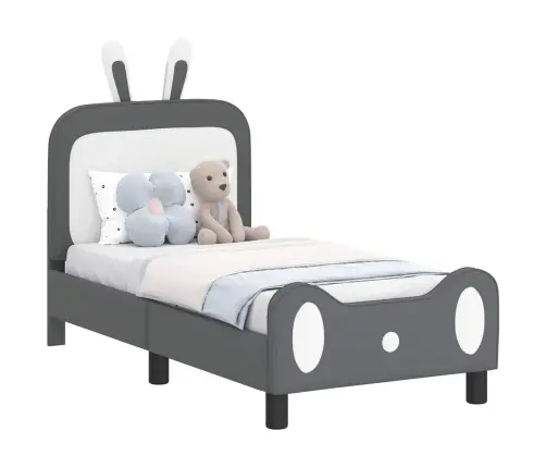 Bērnu Gultas Rāmis Ar Galvgali Gaiši Pelēks 70 X 140 Cm Pu Vidaxl